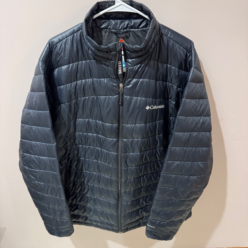 Columbia Men’s Sz XL Gray Omniheat Puffer Jacket Lightweight Insulated - Picture 1 of 3